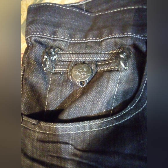 ROK Designer Demin Jeans Style#R9ZB014 Men's 42/33 Black - Picture 4 of 12